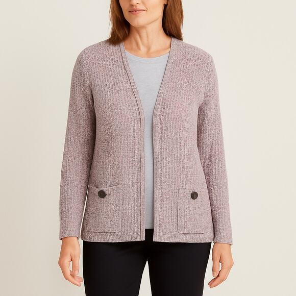 J Jill Textured Tweed Cardigan Sweater - Picture 1 of 8